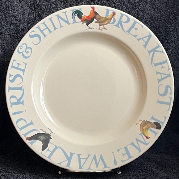 Emma Bridgewater Hen & Toast Rise & Shine Breakfast Dinner Large Plate 10 3/4" - Picture 1 of 9